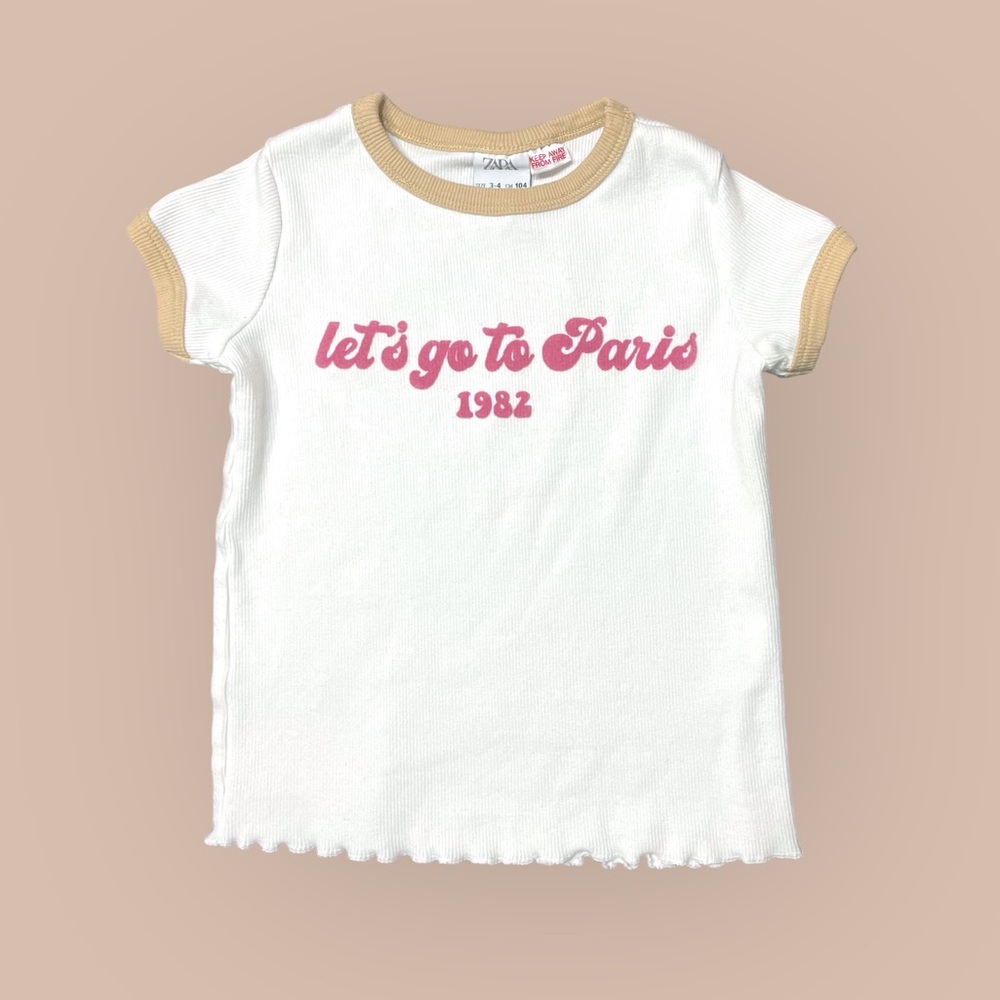 Zara | Ribbed Paris Tee